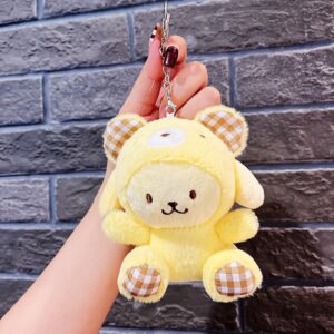 Plush plaid animal-pudding dog