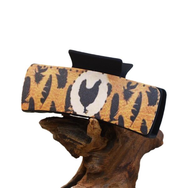 Wholesale Western Style Retro Leopard Print Cross Cow Print Plastic Hair Clip Shark Clip