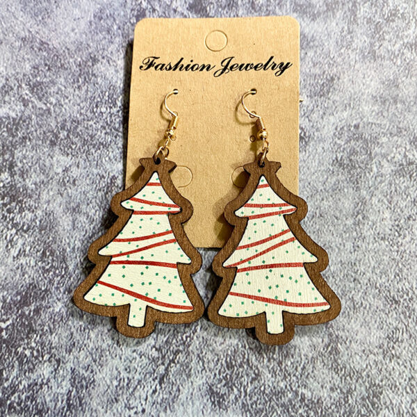 O1CN01PpdZcM1zp30ivpQCe_2215459036762-0-cib Wholesale Christmas Black and Red Plaid Christmas Tree Wooden Earrings