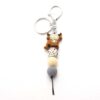 Wholesale Cow Tooth Hat Letter Silicone Bead Keychain