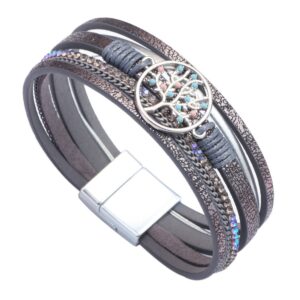 Bohemian gray rhinestone tree of life