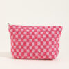 Wholesale Large Wool Checkerboard Large Capacity Pencil Case Knitted Storage Bag