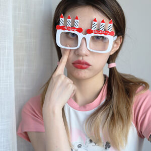 Birthday Candle-White Transparent (White and Red)