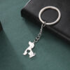 Wholesale Titanium Steel Hollow Dog Cat Keychain