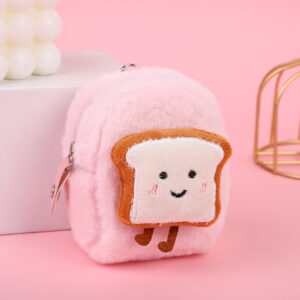 Plush key case-toast bread powder