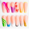 Wholesale 12 Colors Painted Hook Line Glue Nail Stickers