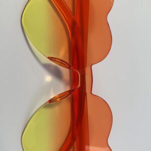 Orange on top and yellow on bottom