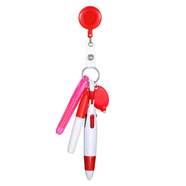 Wholesale Nurse Pen Set with Light Retractable Badge Reel Keychain
