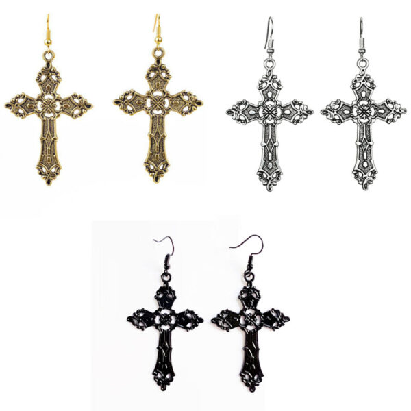 Wholesale Vintage Gothic Cross Alloy Earrings