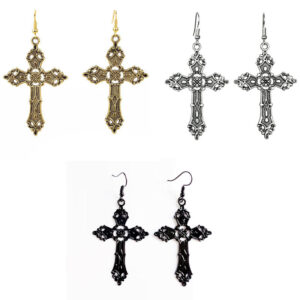 Wholesale Vintage Gothic Cross Alloy Earrings