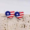 Wholesale Independence Day American Flag Wood Ear Studs