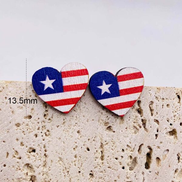 Wholesale Independence Day American Flag Wood Ear Studs