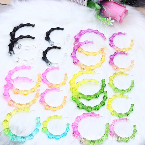 Wholesale Color Contrast Painted Slub Acrylic Earrings