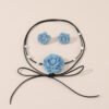 O1CN01Q5XMPd1dXG6pElC7n_1881773745-0-cib Wholesale Denim Camellia Beaded Strap Necklace Earrings Set