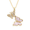 Wholesale Two Butterflies Creative Color Necklace