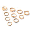 Wholesale New Zinc Alloy Diamond 10 Pieces Ring Set