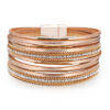 Wholesale Multi-layered Genuine Leather Fine Chain Copper Tube Diamond Bracelet