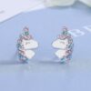 Wholesale Unicorn Rainbow Copper Earrings