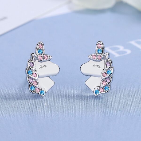 Wholesale Unicorn Rainbow Copper Earrings