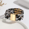 Wholesale Leopard Magnetic Buckle Leather Bracelet