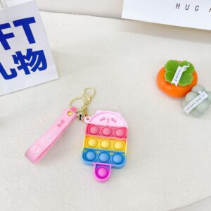 Popsicle Bear Macaroon Decompression Keychain
