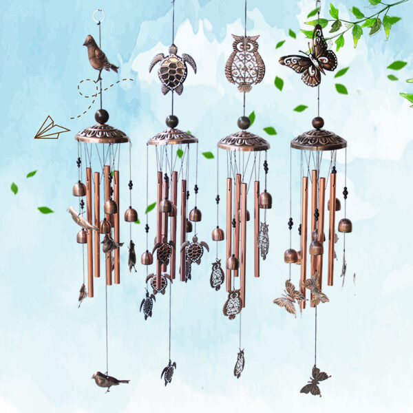 Wholesale Butterfly Bird Sea Turtle Wrought Iron Wind Chime