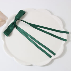 Polyester cotton ribbon dark green 8G duckbill clip