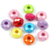 Wholesale Solid Color Color Flat Round Plastic Beads 100pcs