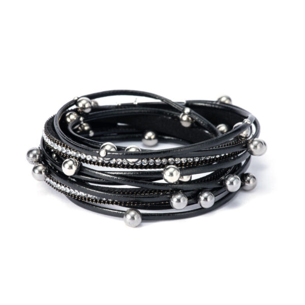 O1CN01QAD7gS1Gy44qwYpPY_2210898160690-0-cib Wholesale Double Circle Beading Multilayer Leather Bracelet