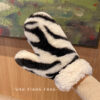 Wholesale Warm Thickened Plush Zebra Print Cow Print Gloves