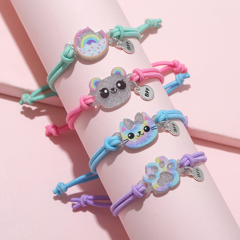 Wholesale Bear Donut Elastic Cord Bracelet