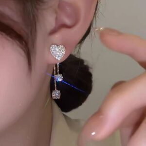 Wholesale Asymmetric Full Diamond Love Earrings