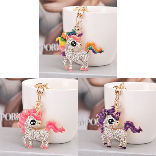 O1CN01QCTe1l1VbMwOx7iP7_2146522671-0-cib Wholesale Zinc Alloy Diamond Studded Unicorn Keychain