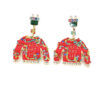 Wholesale Christmas Clothing Design with Oil Dripping Alloy Diamond Earrings