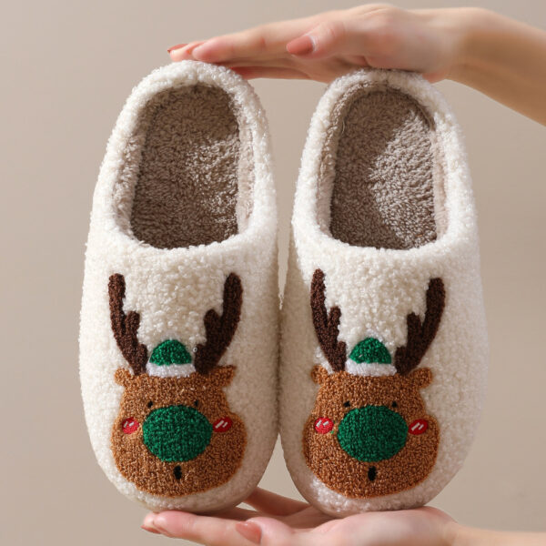 O1CN01QFO9M51ELvr9lWO3E_2595180336-0-cib Wholesale New Christmas Elk Thick Anti-slip Cute Winter Cotton Slippers