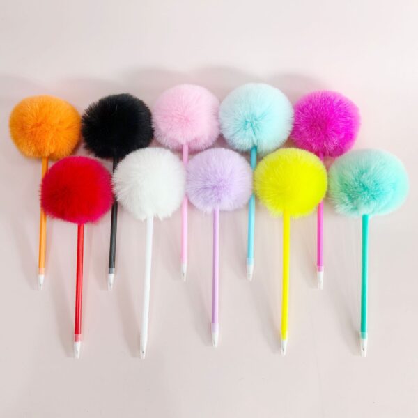 Wholesale Candy Color Hair Ball Pens