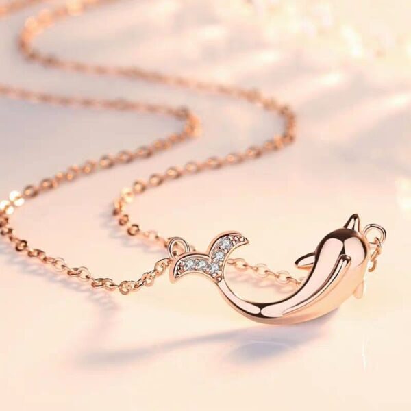Wholesale Rose Gold Dolphin Alloy Necklaces