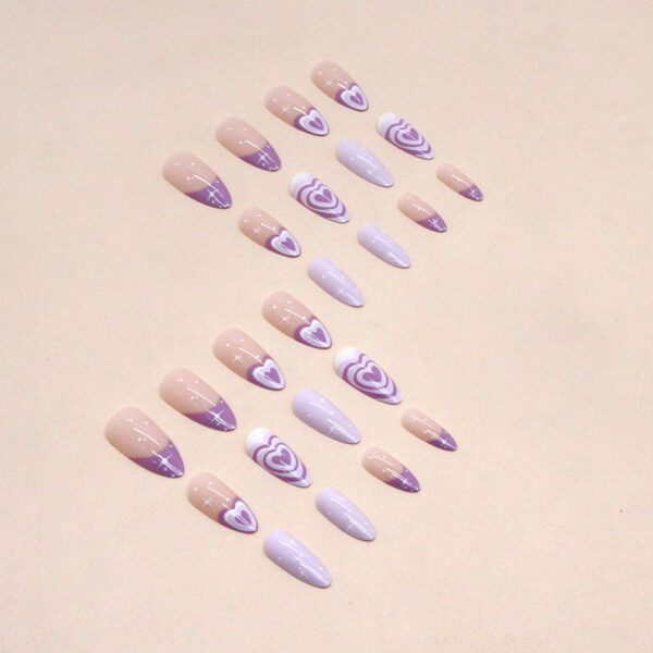 Wholesale Almond Nail Purple Love Heart Stunning Dotted Star Nail Stickers