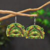 Wholesale Patrick's Day Four Leaf Clover Heart Owl Wooden Earrings