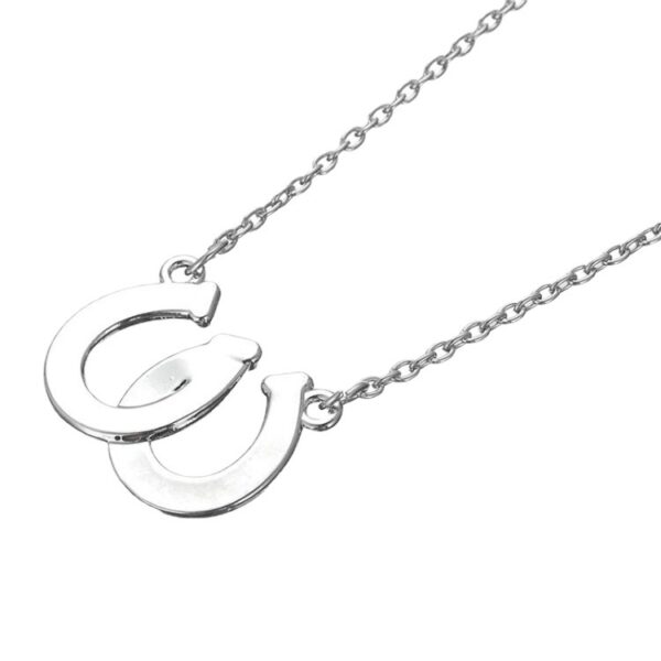 Wholesale Christmas Gift Black and White Diamond Double U Horseshoe Necklace