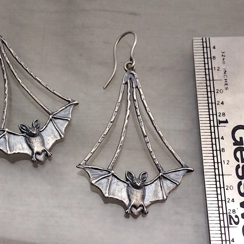 Wholesale Goth Theme Vintage Temperament Fashion Bat Alloy Earrings