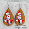 Wholesale Santa Claus Bells Red Car Water Drop Wooden Earrings