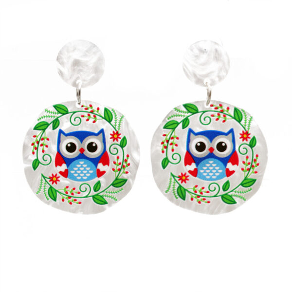 Wholesale Owl Rabbit Flowers Acrylic Earrings