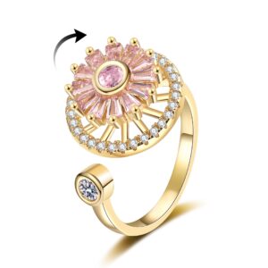 Gold color-pink diamond