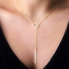 Wholesale Minimalist Chain Metal Ring Long Alloy Neck Chain
