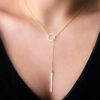 Wholesale Minimalist Chain Metal Ring Long Alloy Neck Chain