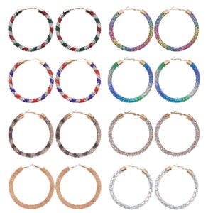 O1CN01QNzRME1ftMRhdj1M1__3172764064-0-cib Wholesale Christmas Independence Day Gradient Color Broken Diamond Big Circle Earrings