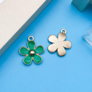 1 dripping green flower 17.5x 21mm-17534-1.1g