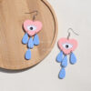 Wholesale Earrings Acrylic Morandi Color Love Eyes Tassel Teardrops