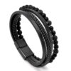 Wholesale Woven Tiger Eye Stone Alloy Buckle Men's Leather Bracelet